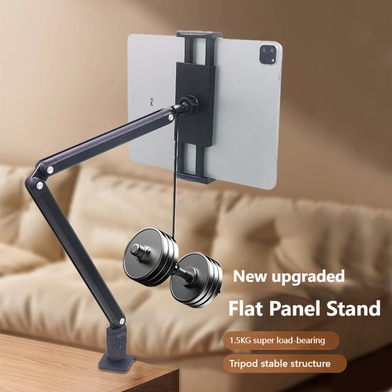 Tablet Holder Desk Stand with 360 Adjustable Foldable Metal Arm Tablet Bracket for Phone Tablet E-Book or Other 5~17In Devices